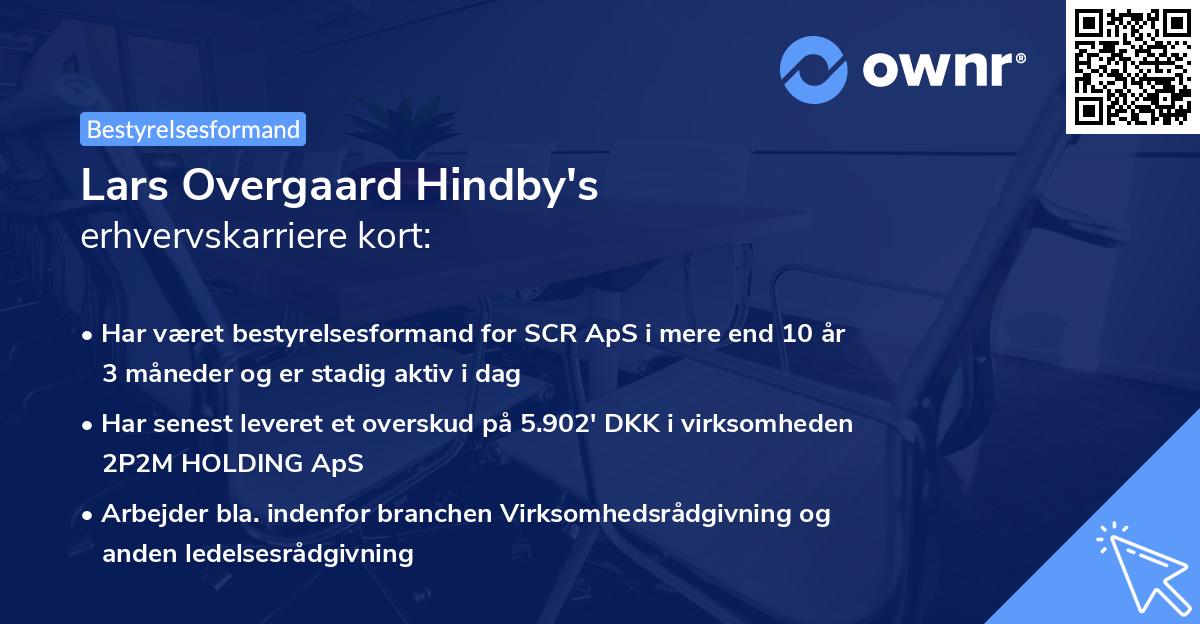 Lars Overgaard Hindby's erhvervskarriere kort