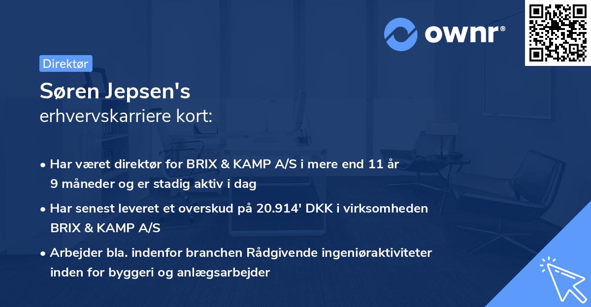 Søren Jepsen's erhvervskarriere kort
