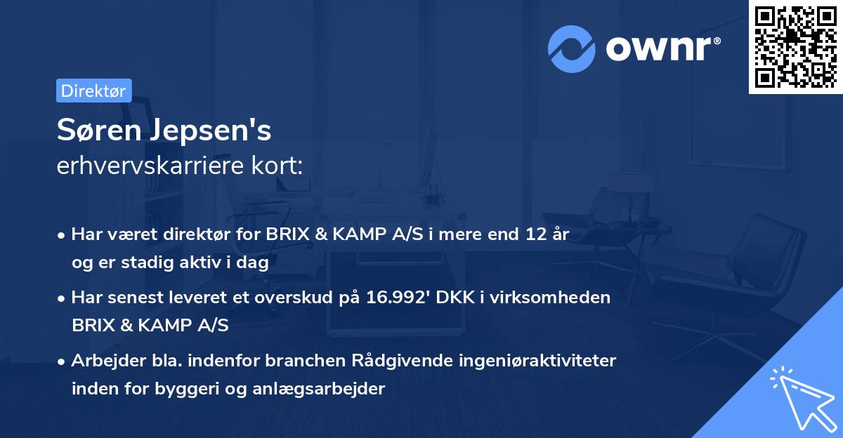 Søren Jepsen's erhvervskarriere kort