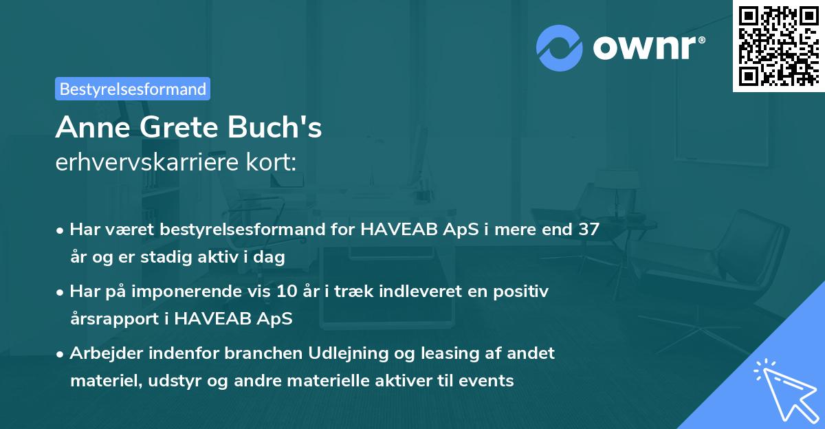 Anne Grete Buch's erhvervskarriere kort