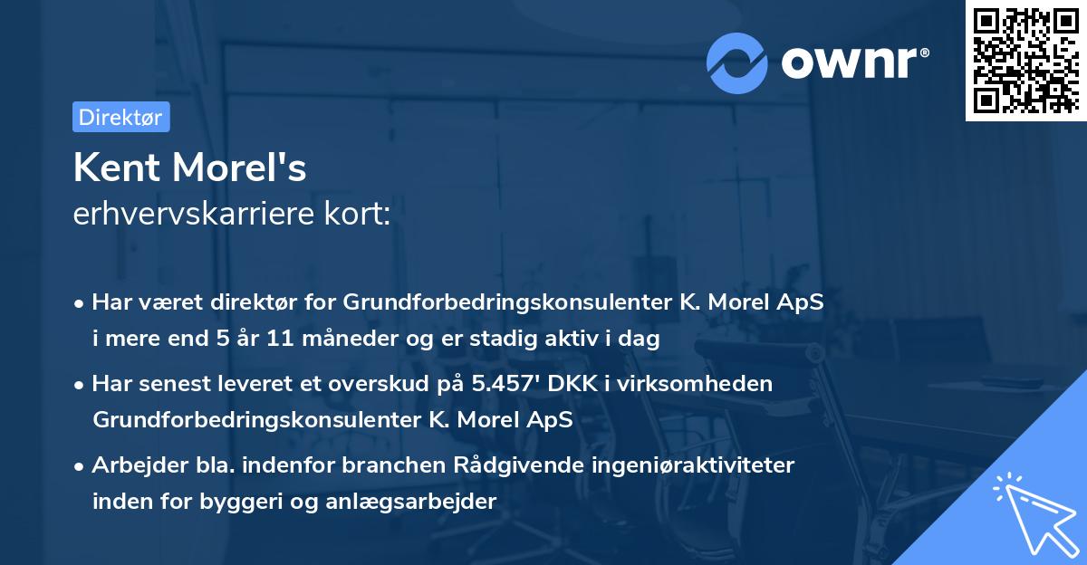 Kent Morel's erhvervskarriere kort