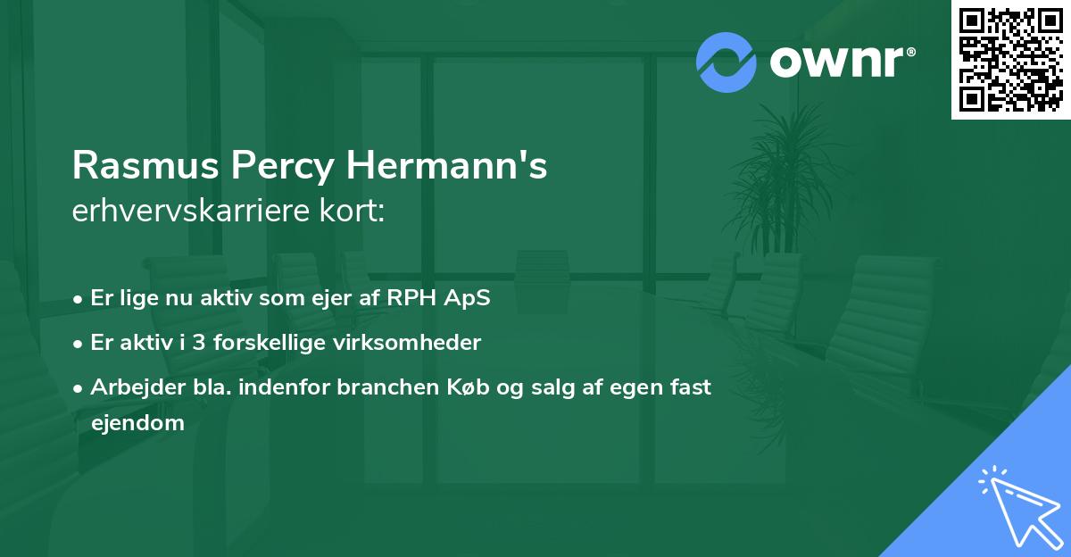 Rasmus Percy Hermann's erhvervskarriere kort