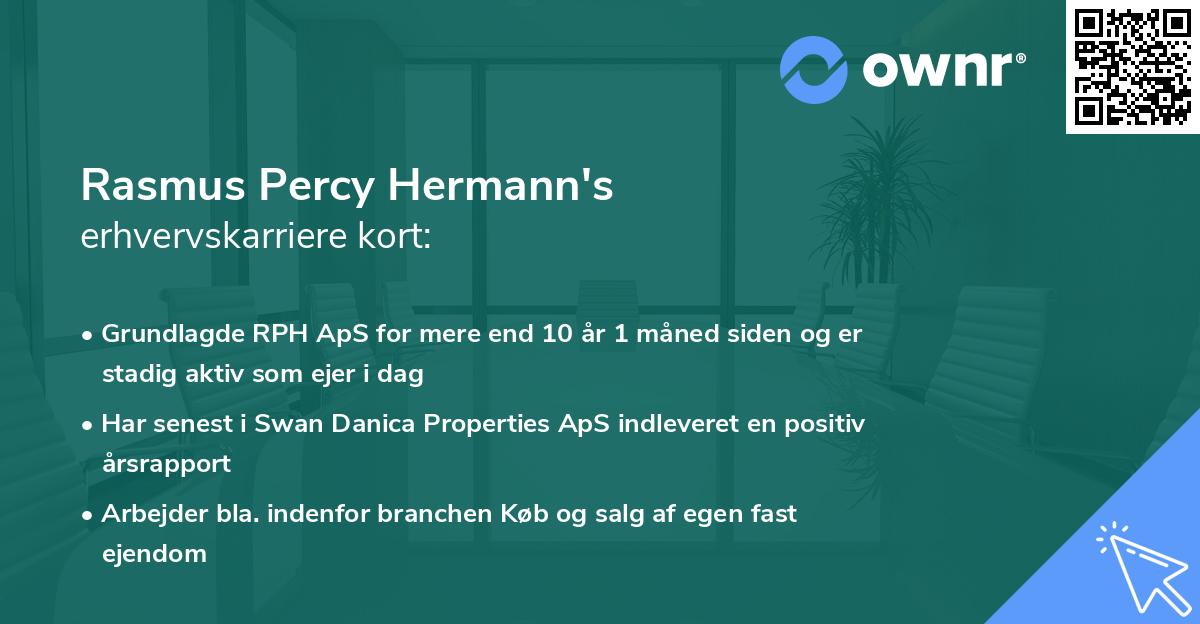 Rasmus Percy Hermann's erhvervskarriere kort