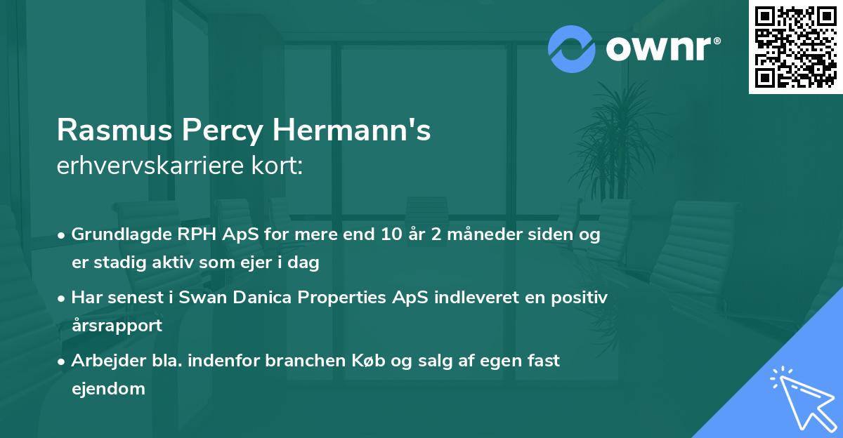 Rasmus Percy Hermann's erhvervskarriere kort