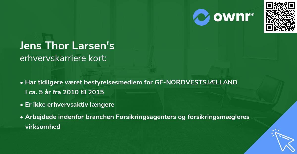 Jens Thor Larsen's erhvervskarriere kort