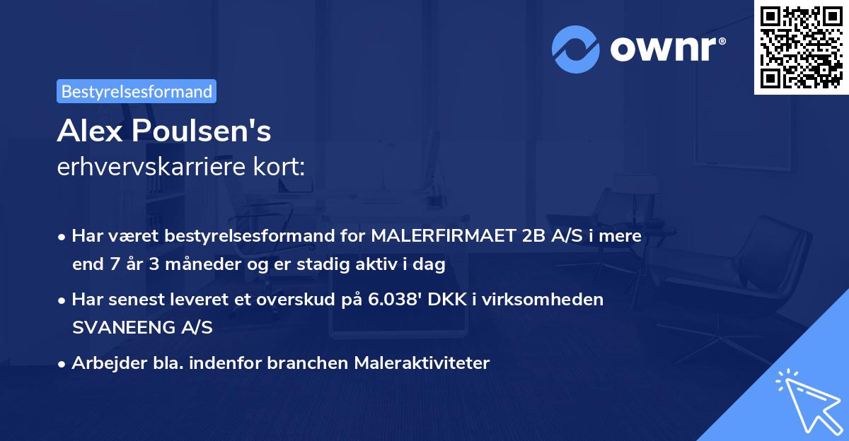 Alex Poulsen's erhvervskarriere kort