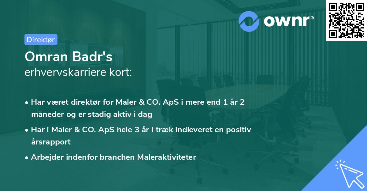 Omran Badr's erhvervskarriere kort