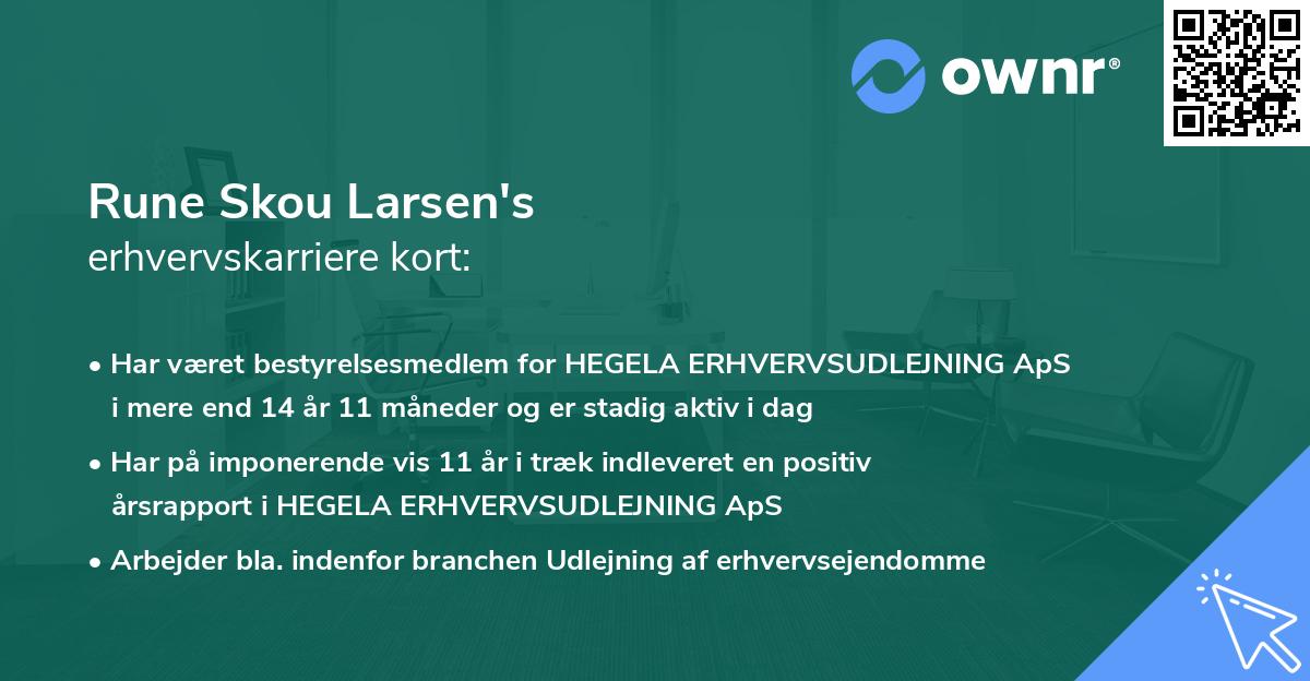 Rune Skou Larsen's erhvervskarriere kort