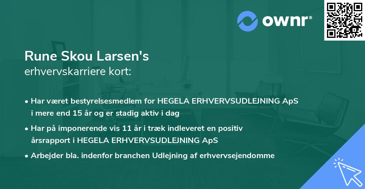 Rune Skou Larsen's erhvervskarriere kort