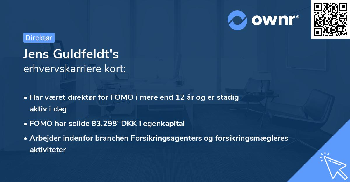 Jens Guldfeldt's erhvervskarriere kort