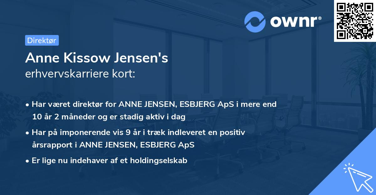 Anne Kissow Jensen's erhvervskarriere kort