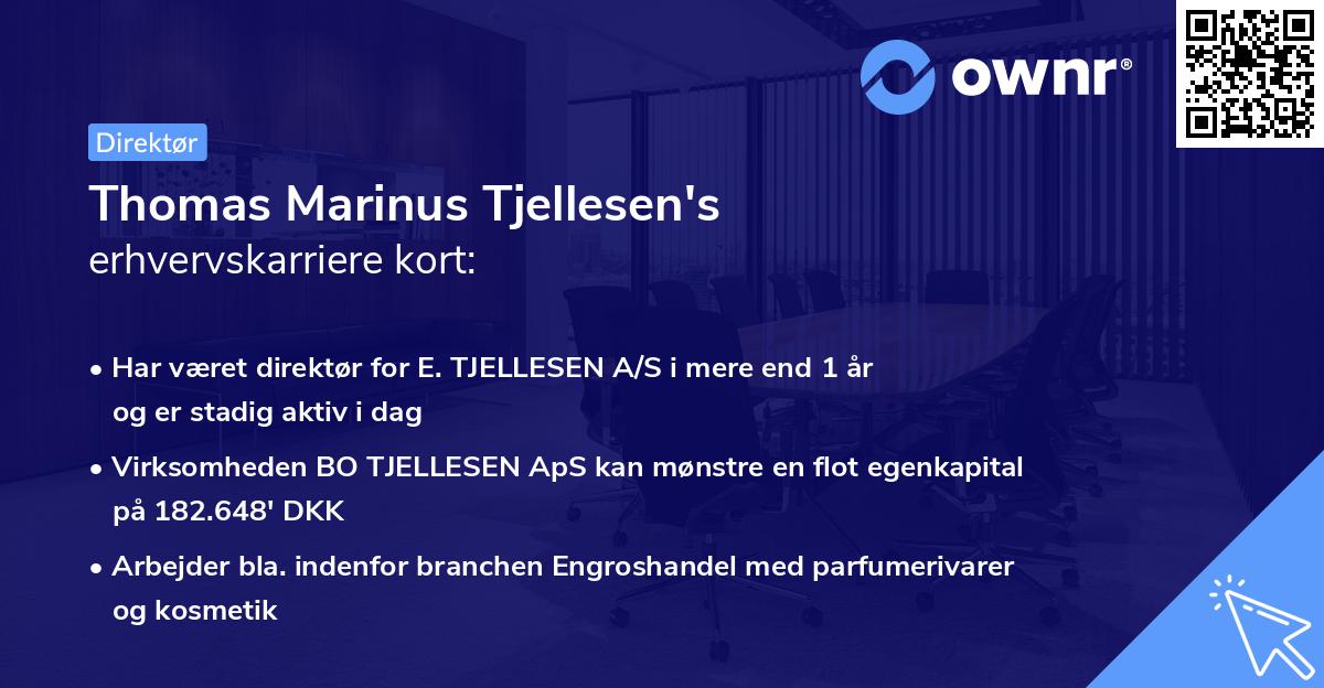 Thomas Marinus Tjellesen's erhvervskarriere kort