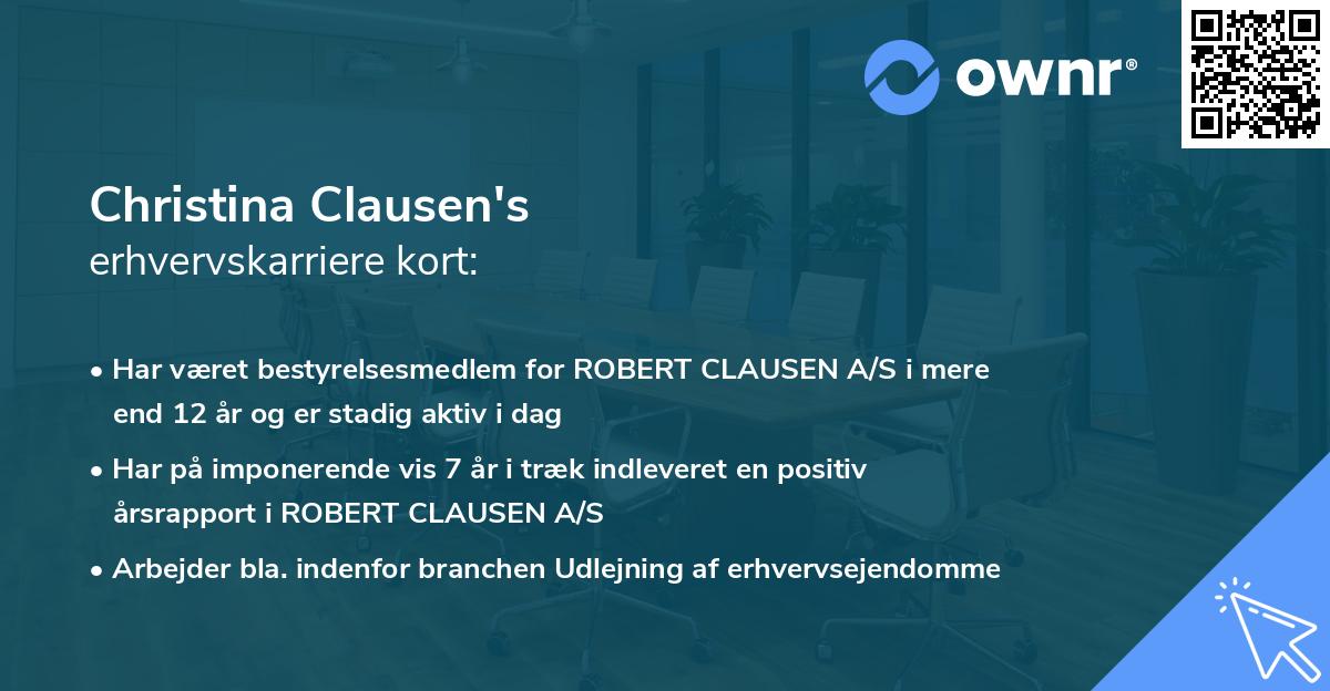 Christina Clausen's erhvervskarriere kort