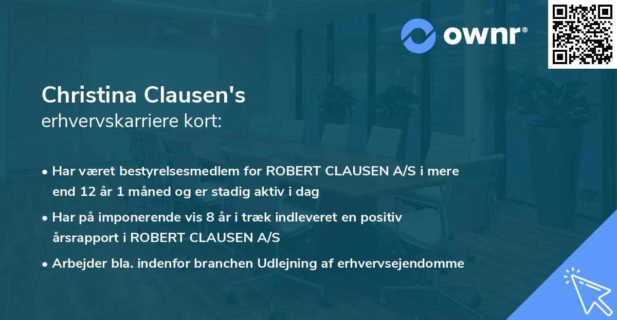 Christina Clausen's erhvervskarriere kort