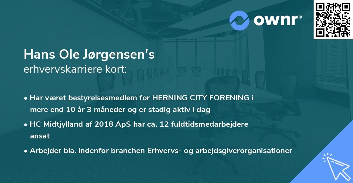 Hans Ole Jørgensen's erhvervskarriere kort