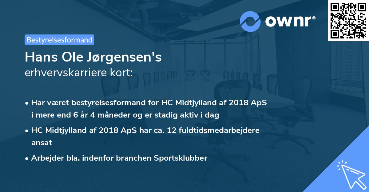 Hans Ole Jørgensen's erhvervskarriere kort