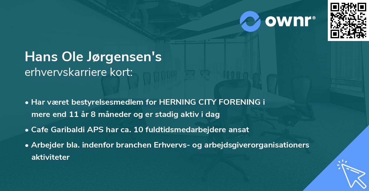 Hans Ole Jørgensen's erhvervskarriere kort