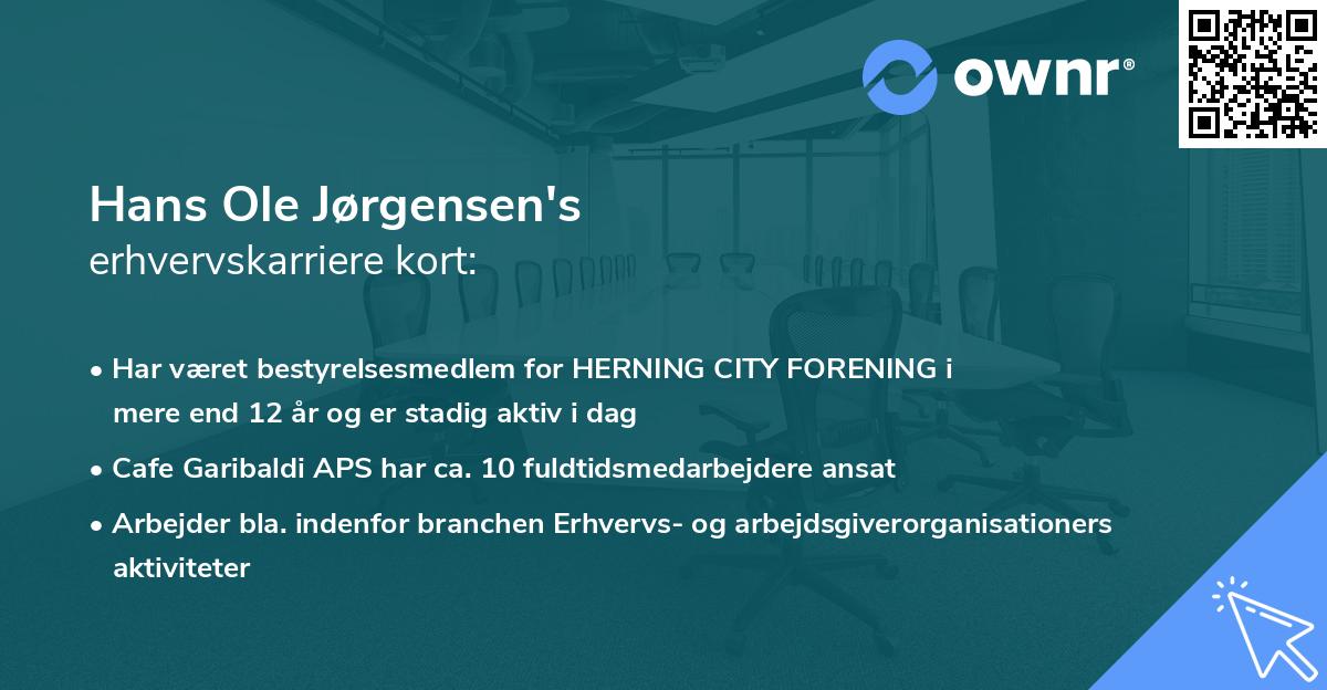 Hans Ole Jørgensen's erhvervskarriere kort