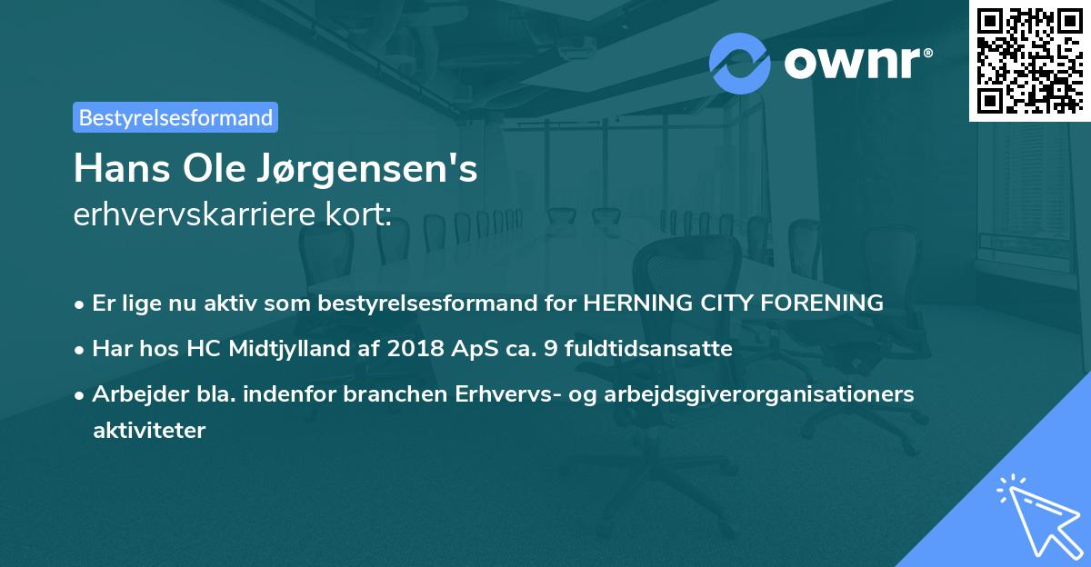 Hans Ole Jørgensen's erhvervskarriere kort