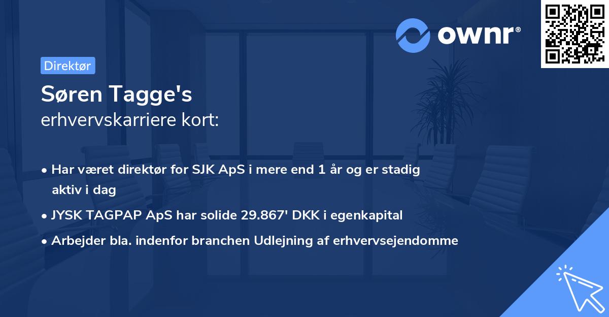 Søren Tagge's erhvervskarriere kort