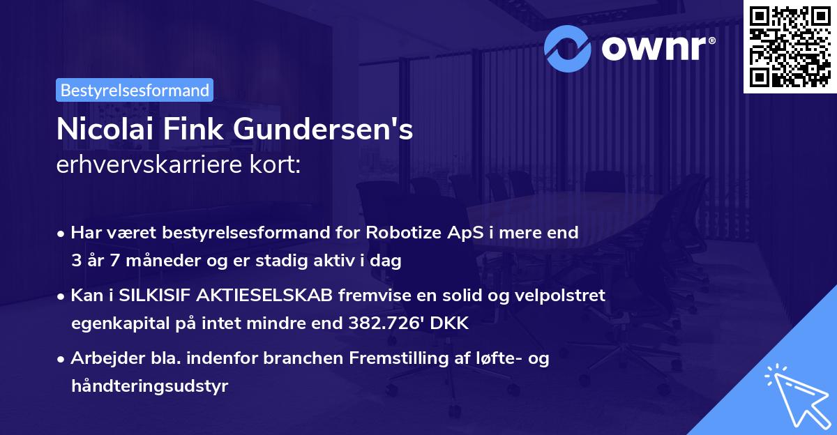 Nicolai Fink Gundersen's erhvervskarriere kort
