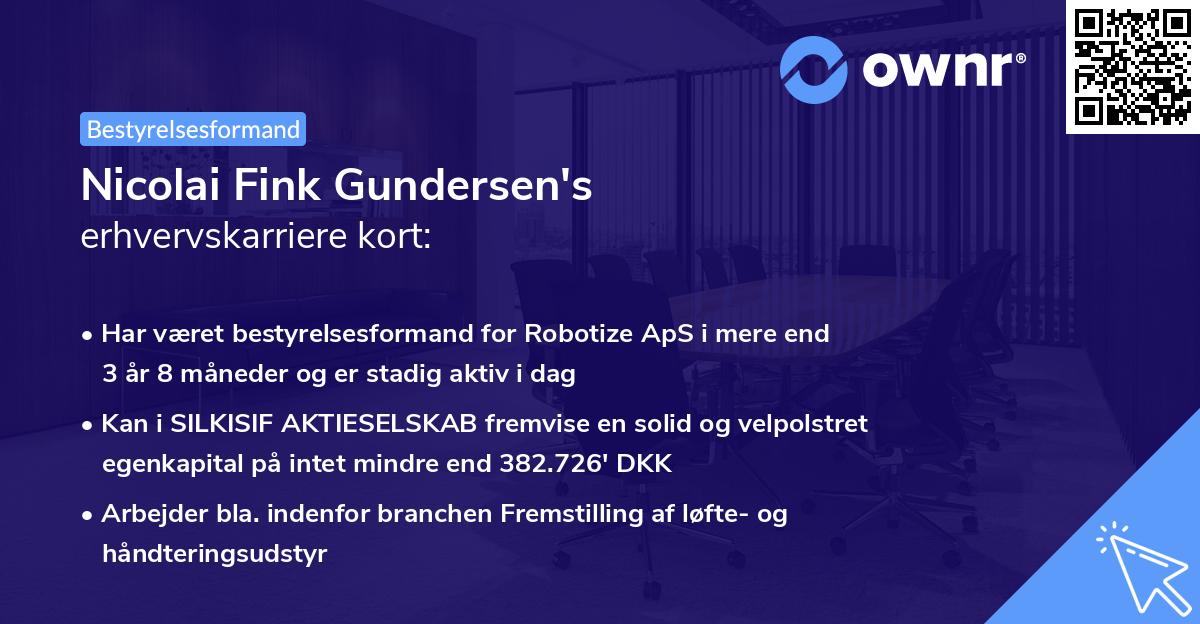 Nicolai Fink Gundersen's erhvervskarriere kort