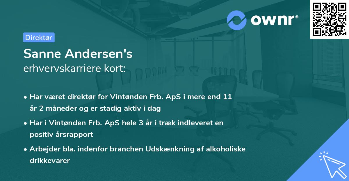Sanne Andersen's erhvervskarriere kort
