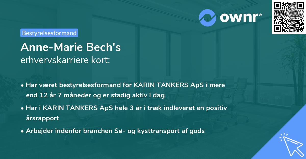 Anne-Marie Bech's erhvervskarriere kort