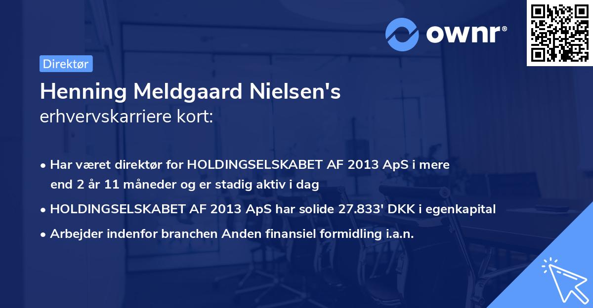 Henning Meldgaard Nielsen's erhvervskarriere kort