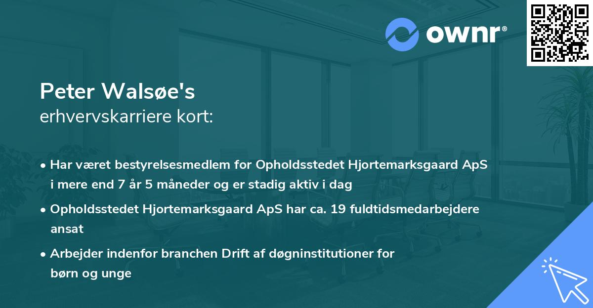 Peter Walsøe's erhvervskarriere kort