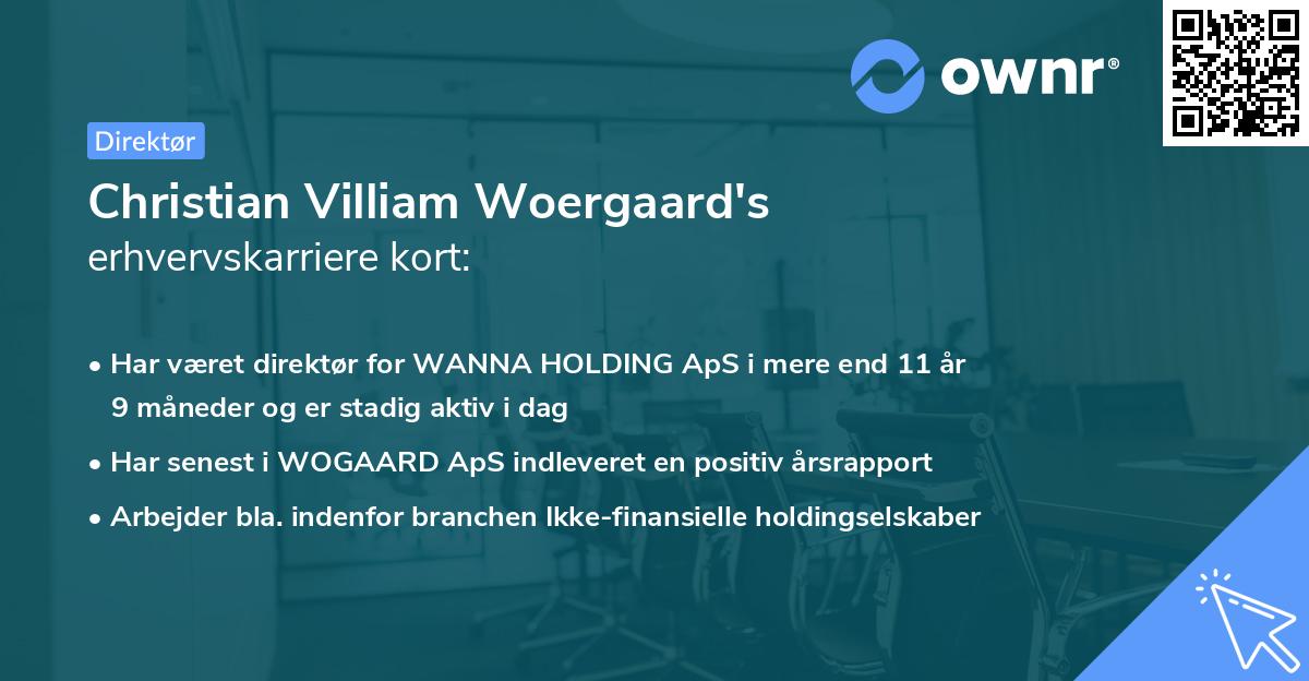 Christian Villiam Woergaard's erhvervskarriere kort