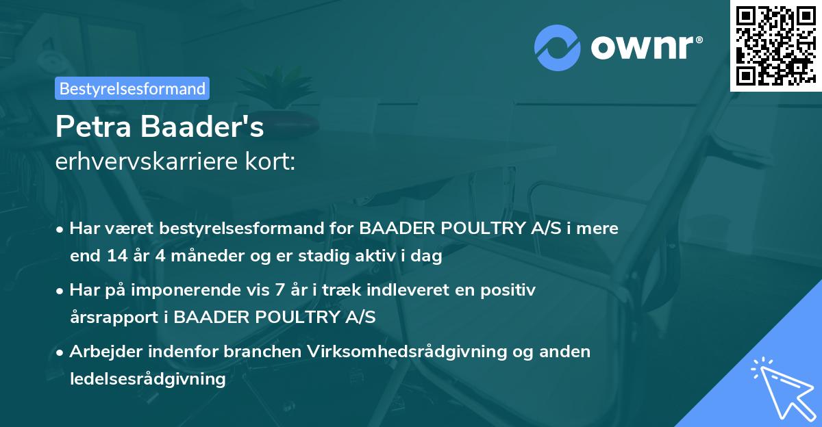 Petra Baader's erhvervskarriere kort