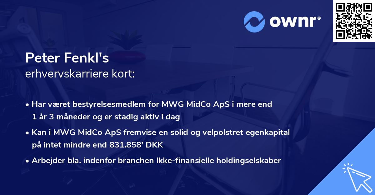 Peter Fenkl's erhvervskarriere kort