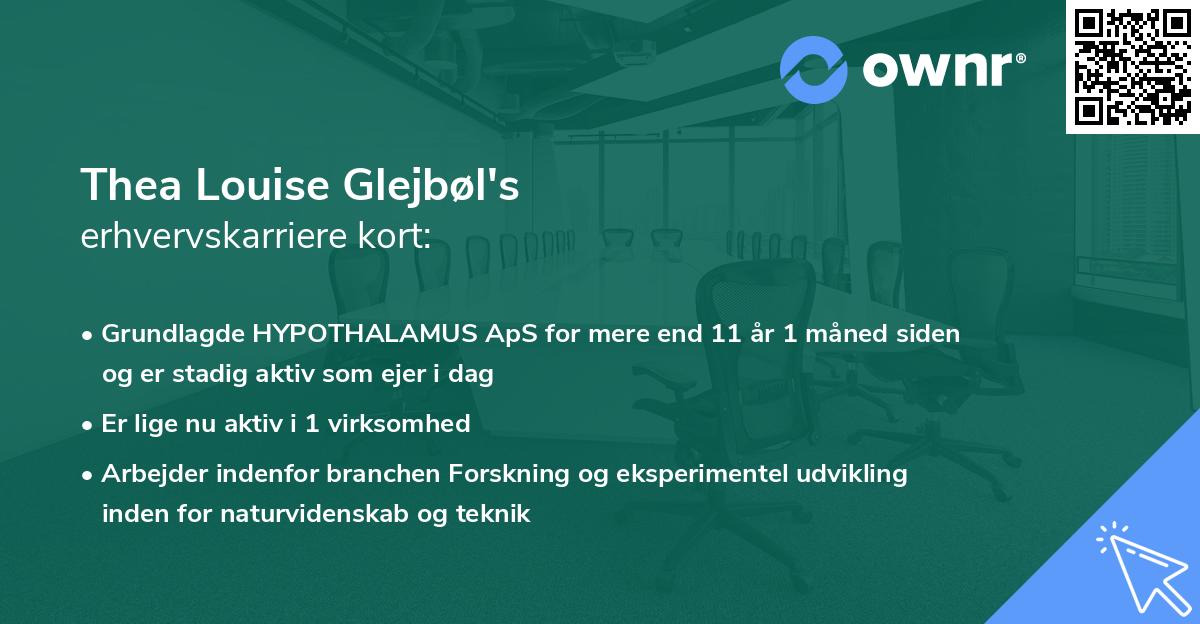 Thea Louise Glejbøl's erhvervskarriere kort