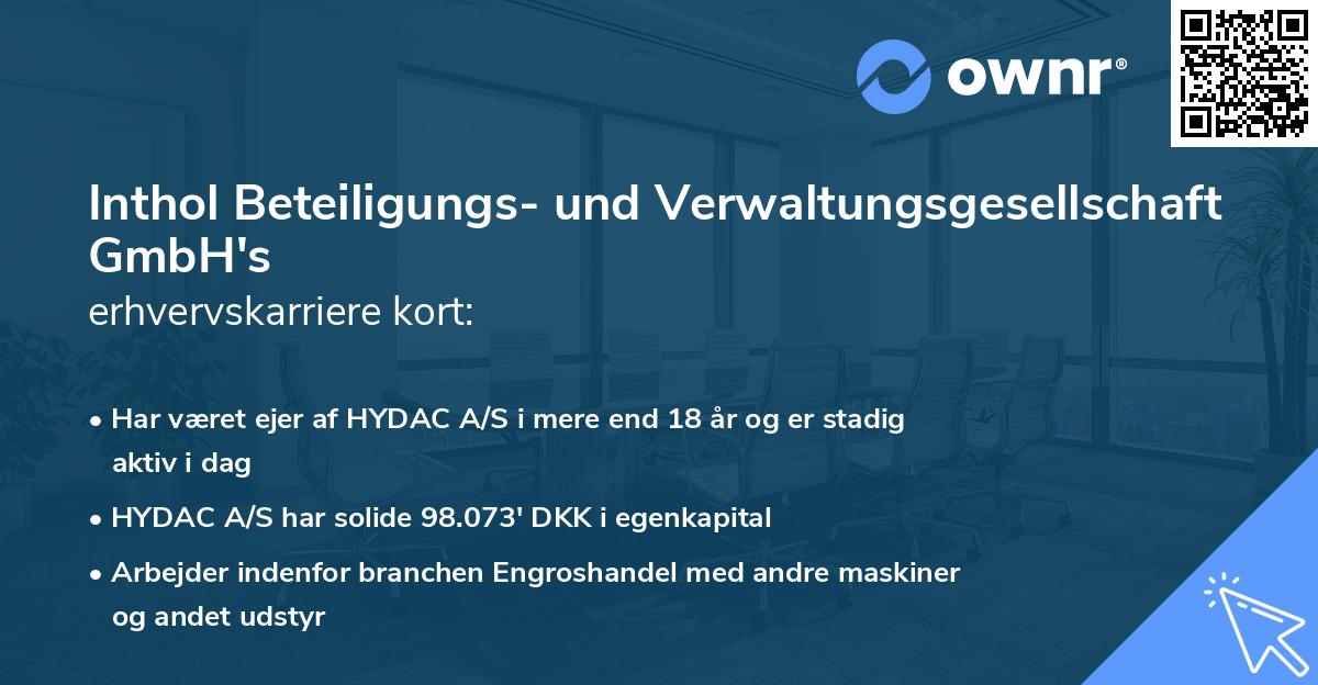 Inthol Beteiligungs- und Verwaltungsgesellschaft GmbH's erhvervskarriere kort