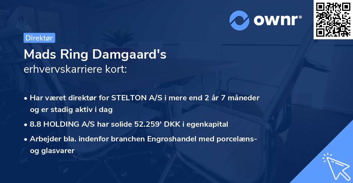 Mads Ring Damgaard's erhvervskarriere kort