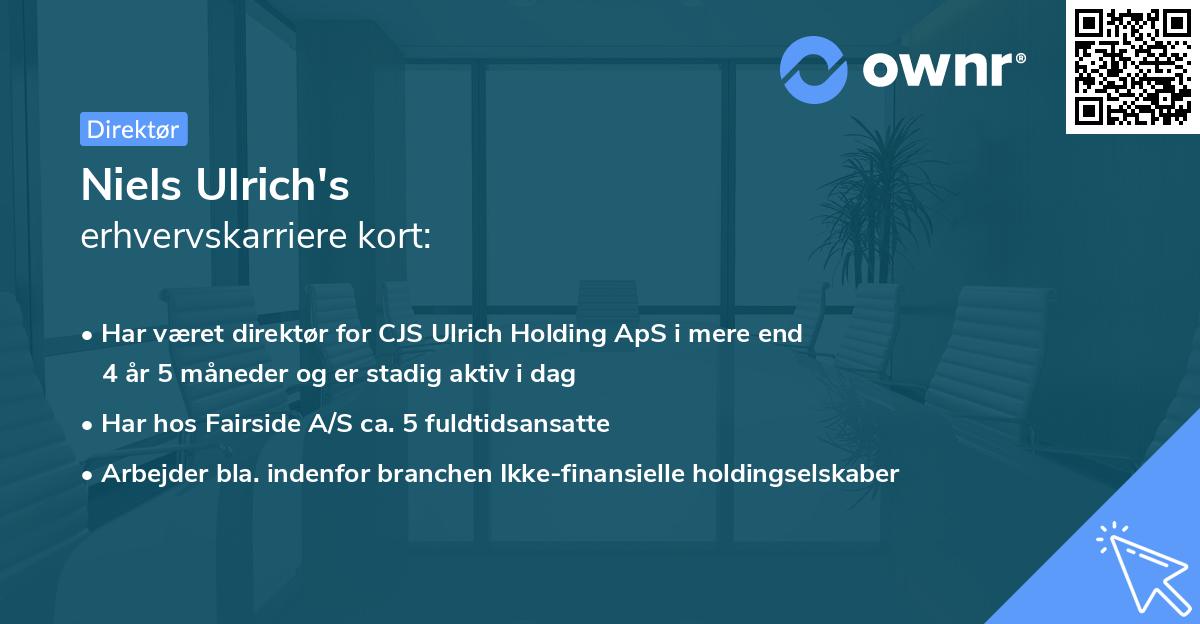 Niels Ulrich's erhvervskarriere kort