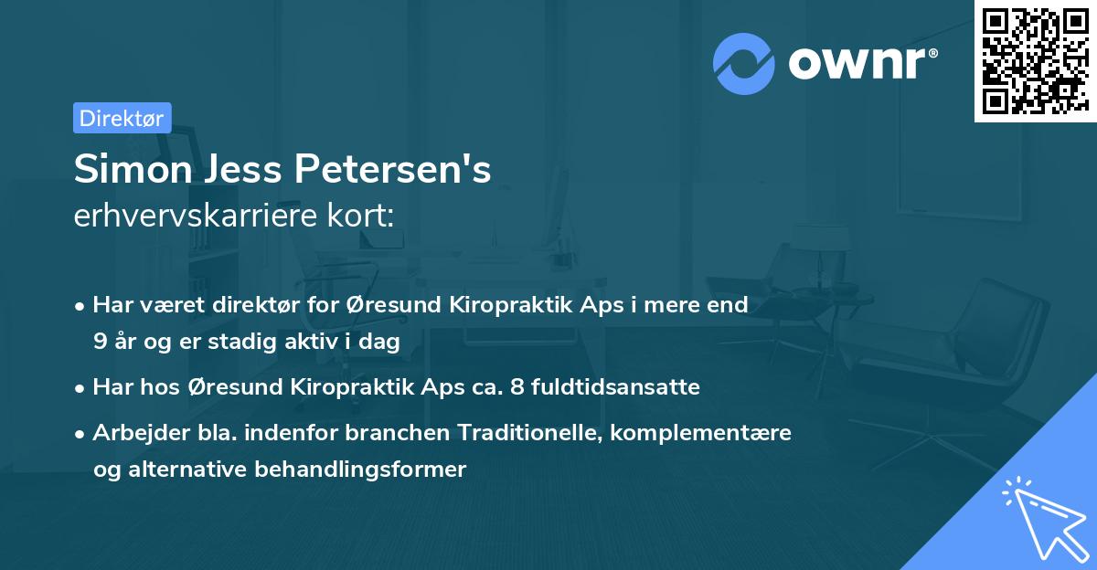 Simon Jess Petersen's erhvervskarriere kort
