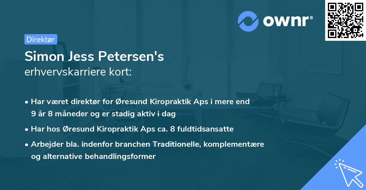 Simon Jess Petersen's erhvervskarriere kort