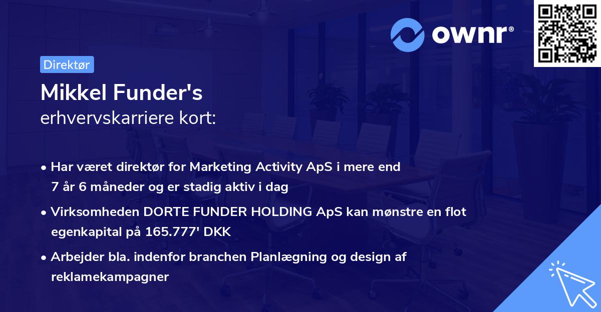 Mikkel Funder's erhvervskarriere kort