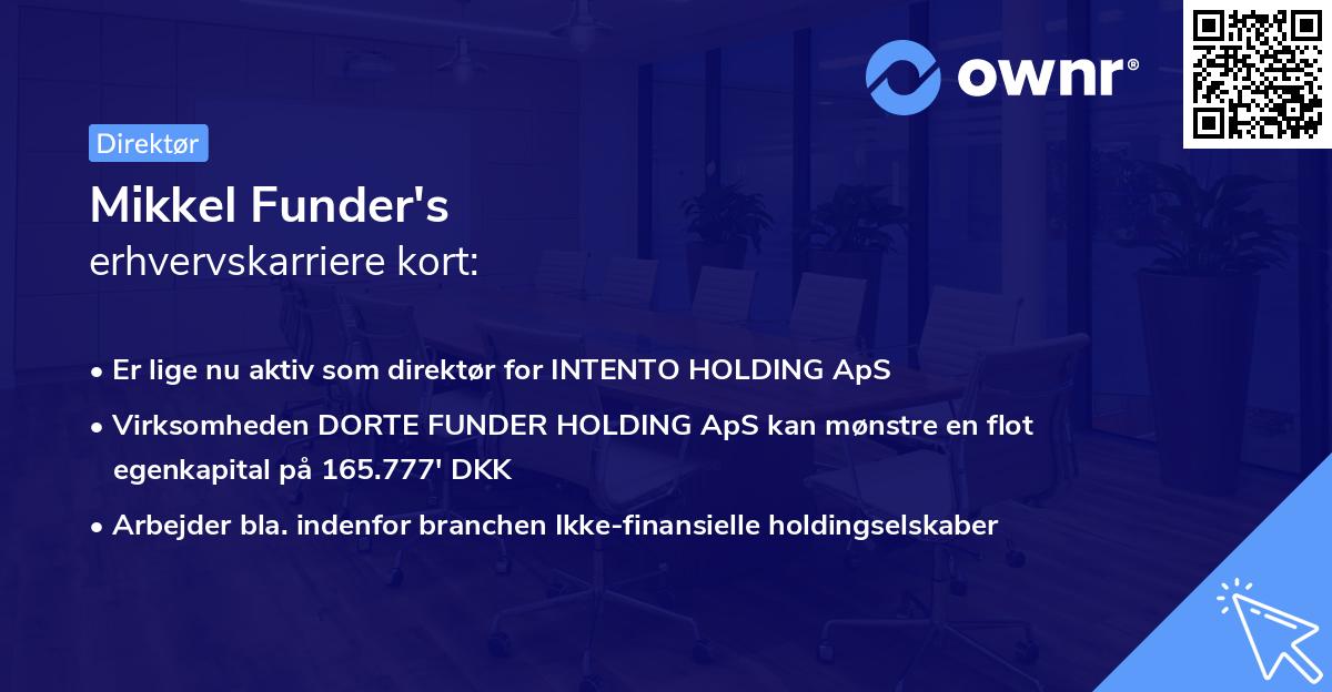 Mikkel Funder's erhvervskarriere kort