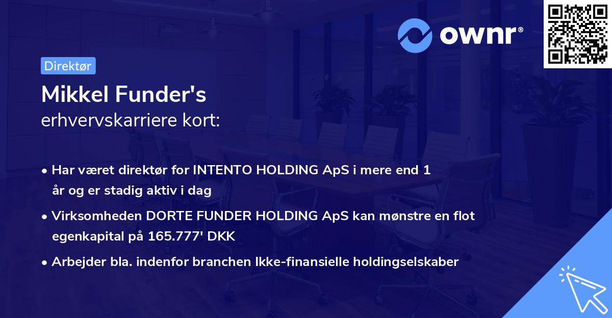 Mikkel Funder's erhvervskarriere kort