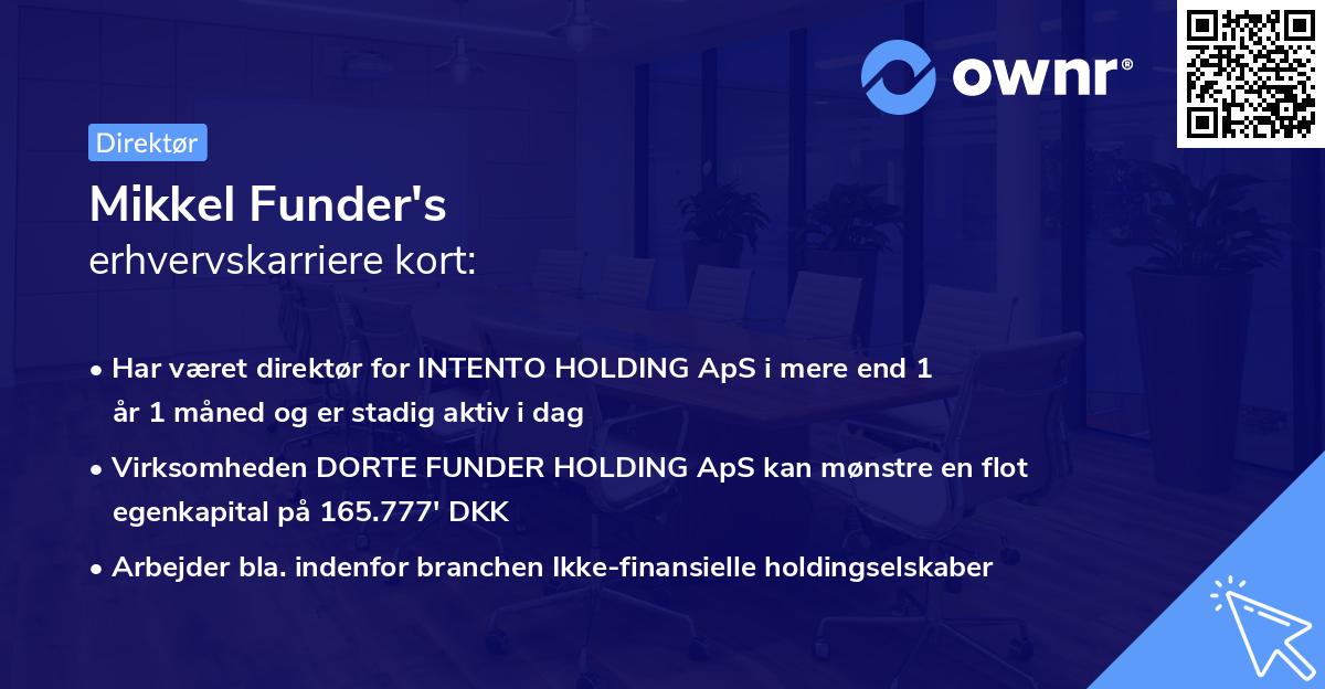 Mikkel Funder's erhvervskarriere kort