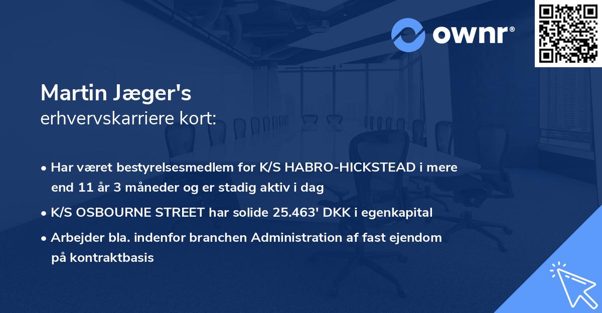 Martin Jæger's erhvervskarriere kort