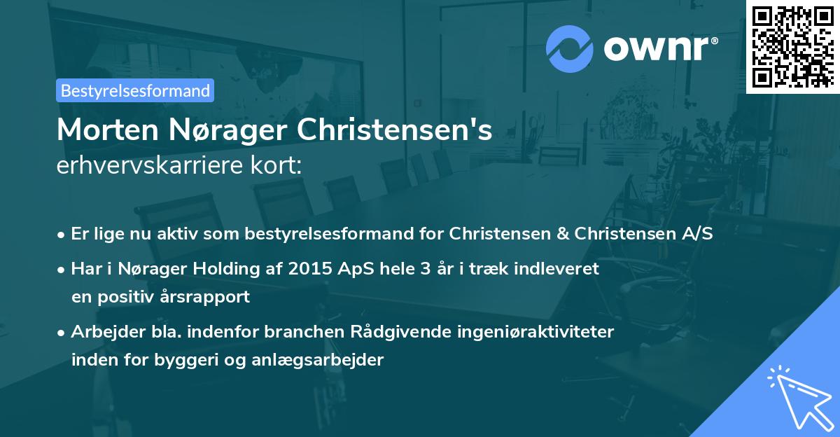 Morten Nørager Christensen's erhvervskarriere kort