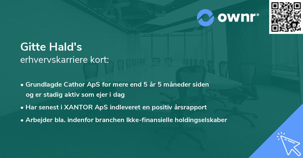 Gitte Hald's erhvervskarriere kort