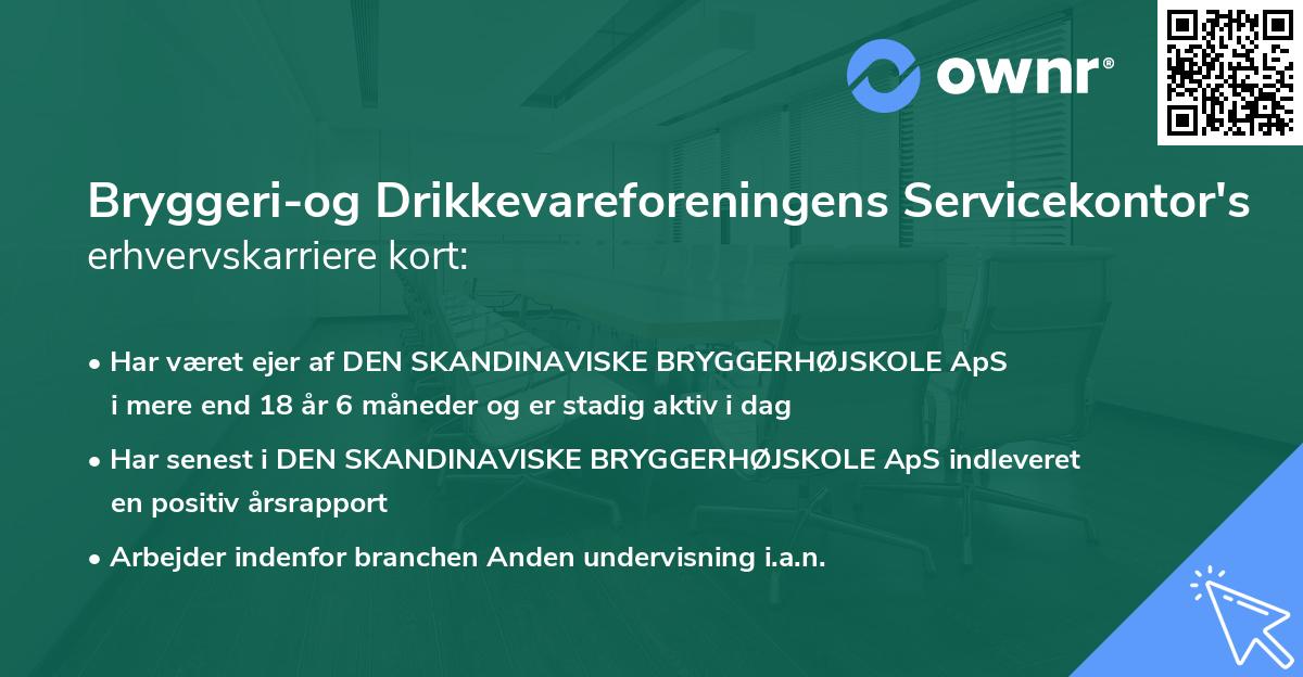 Bryggeri-og Drikkevareforeningens Servicekontor's erhvervskarriere kort