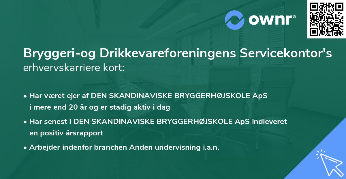Bryggeri-og Drikkevareforeningens Servicekontor's erhvervskarriere kort