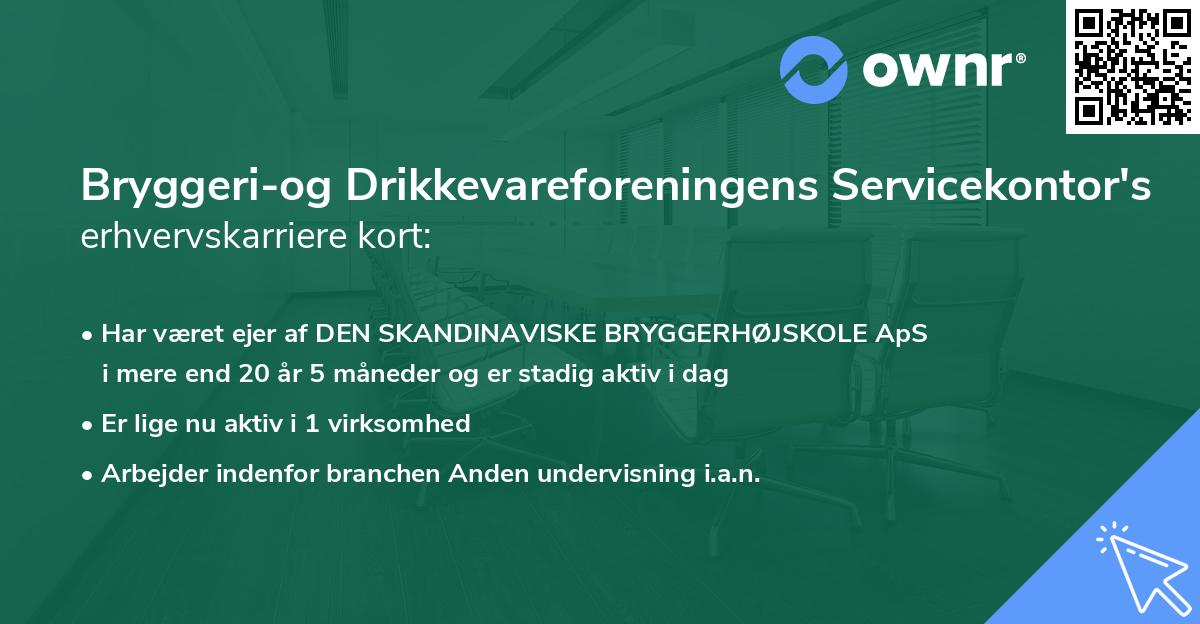 Bryggeri-og Drikkevareforeningens Servicekontor's erhvervskarriere kort