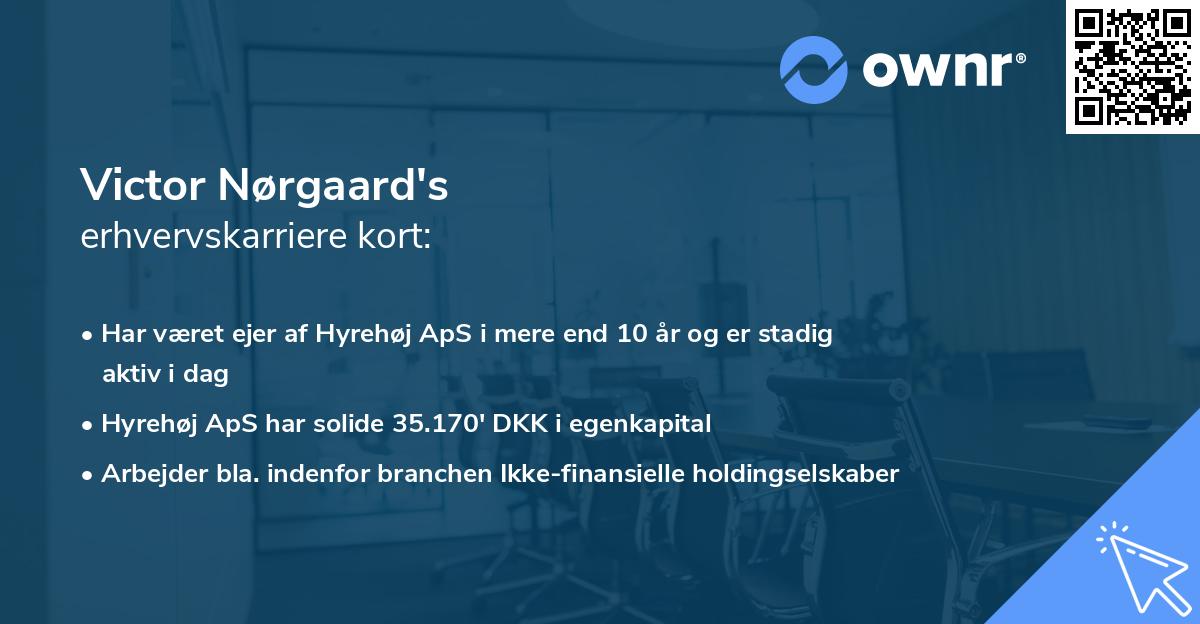 Victor Nørgaard's erhvervskarriere kort